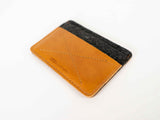 Tan Leather + Felt Card Wallet