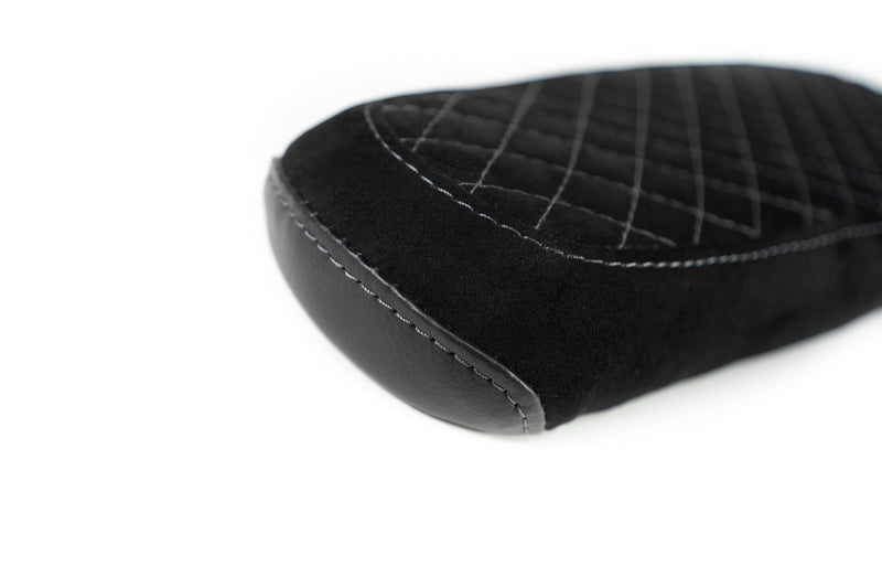 2-Up Black Alcantara Diamond Stitch Seat