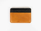 Tan Leather + Felt Card Wallet