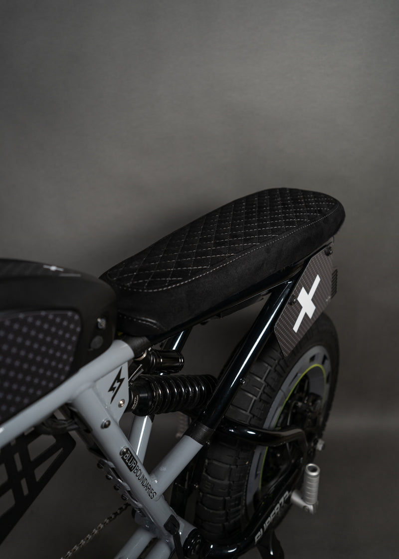2-Up Black Alcantara Diamond Stitch Seat