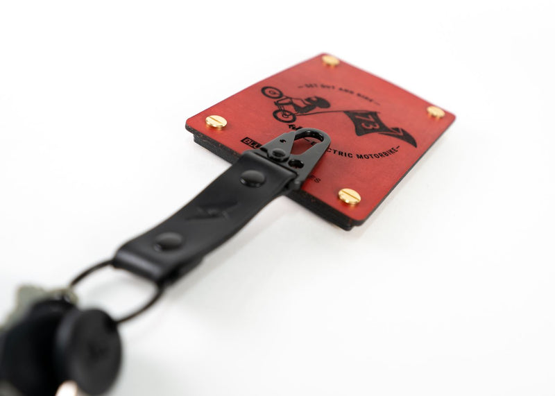 Carmine Red Leather Key Holder